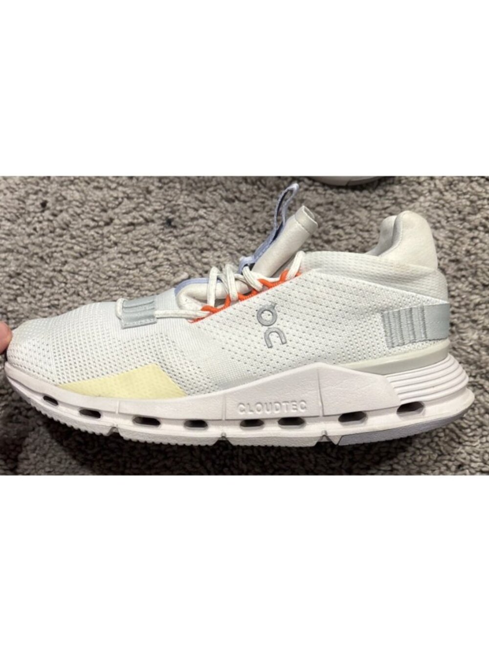 On Running Cloudnova Womens Size 6.5 White Glacier Grey Sneakers Shoes 26.98982